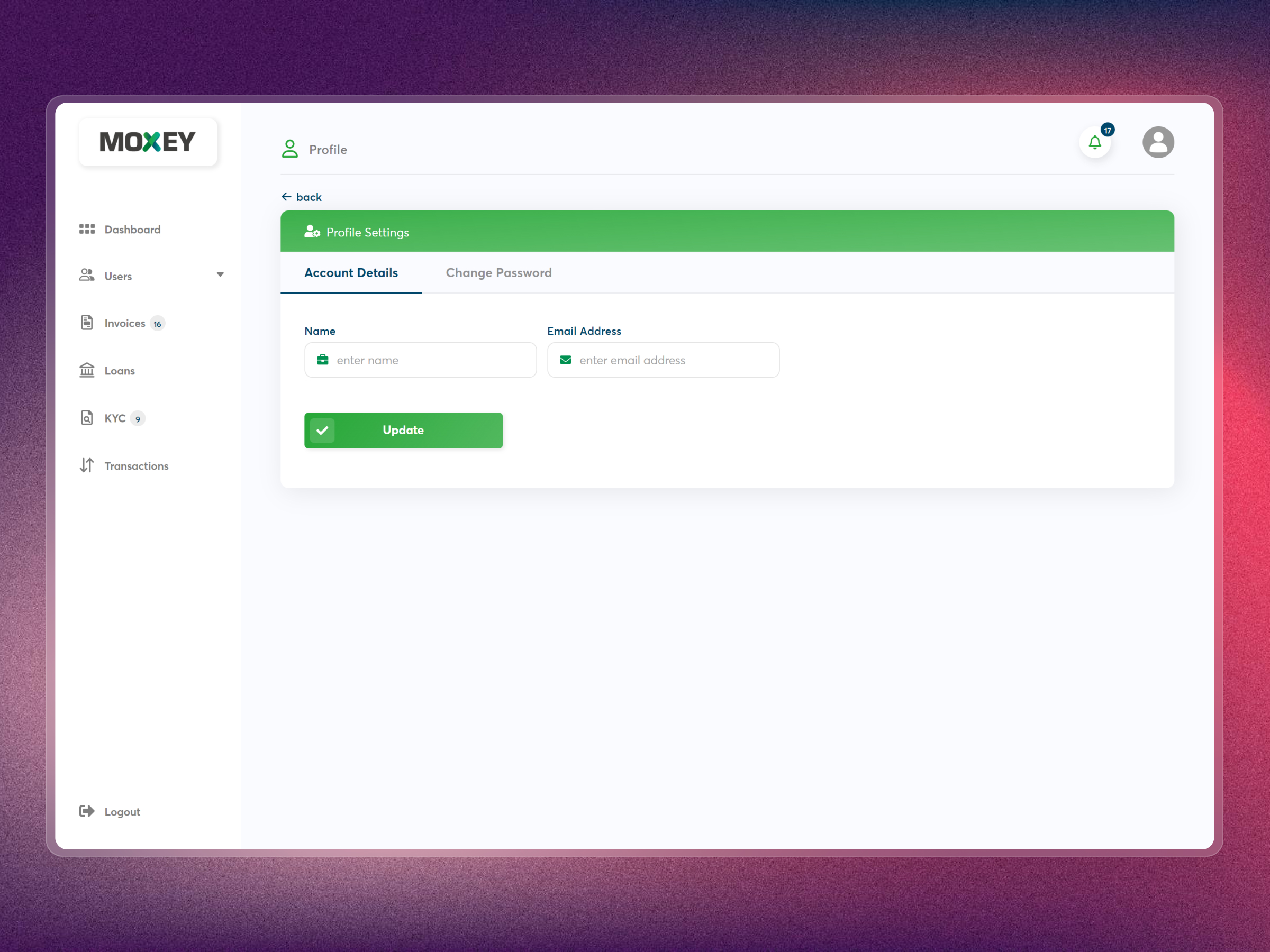 Moxey Invoice Discounting Platform | Craftnotion