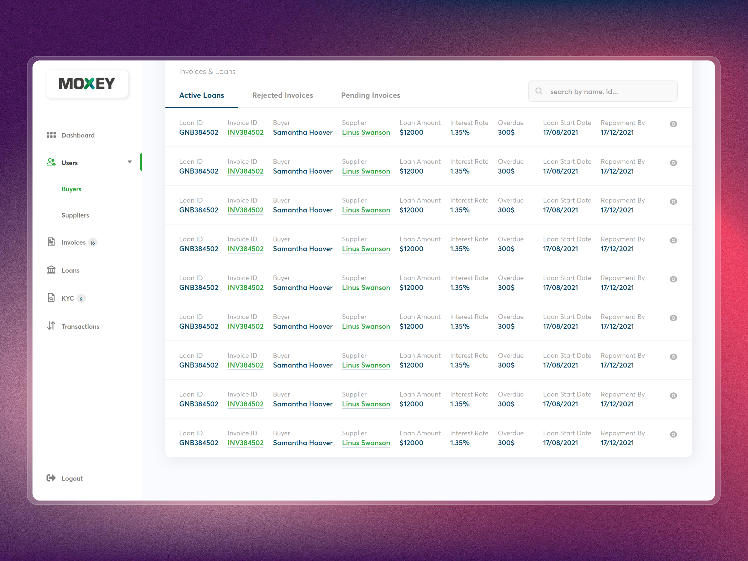 Moxey Invoice Discounting Platform | Craftnotion