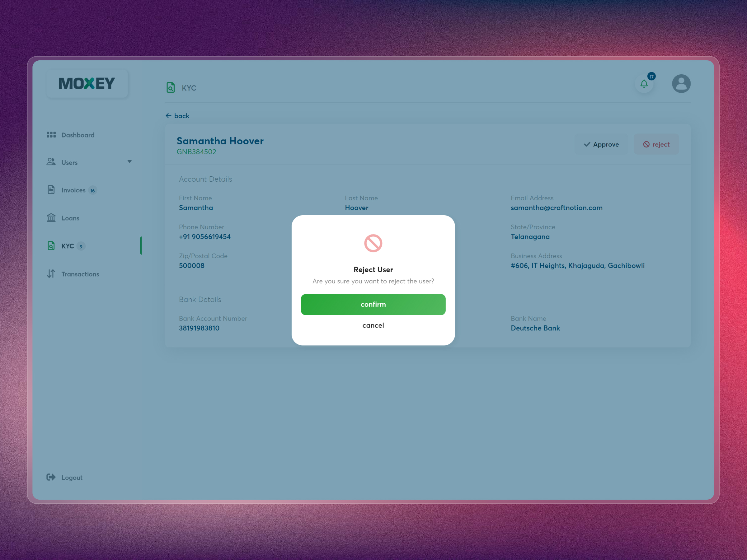 Moxey Invoice Discounting Platform | Craftnotion
