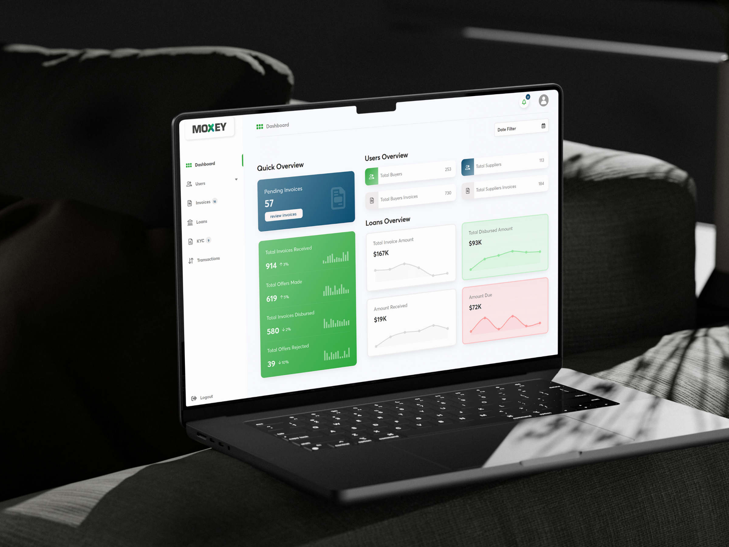 Moxey Invoice Discounting Platform | Craftnotion