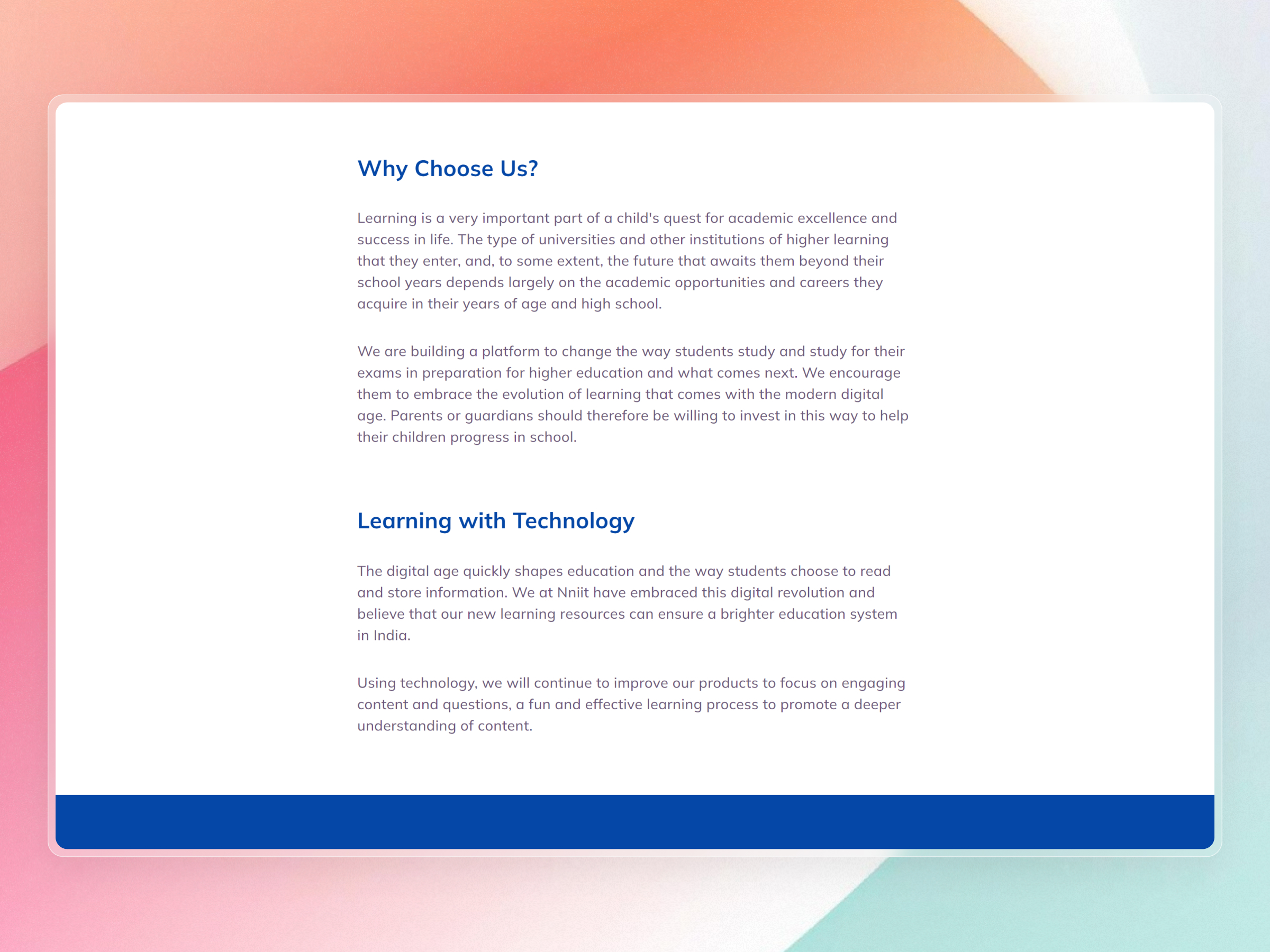 NNIIT Public Website | Craftnotion