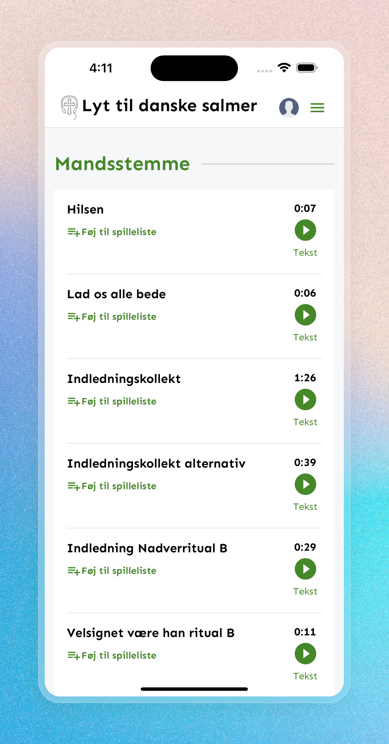 Lyt til Danske Salmer Mobile Apps | Craftnotion