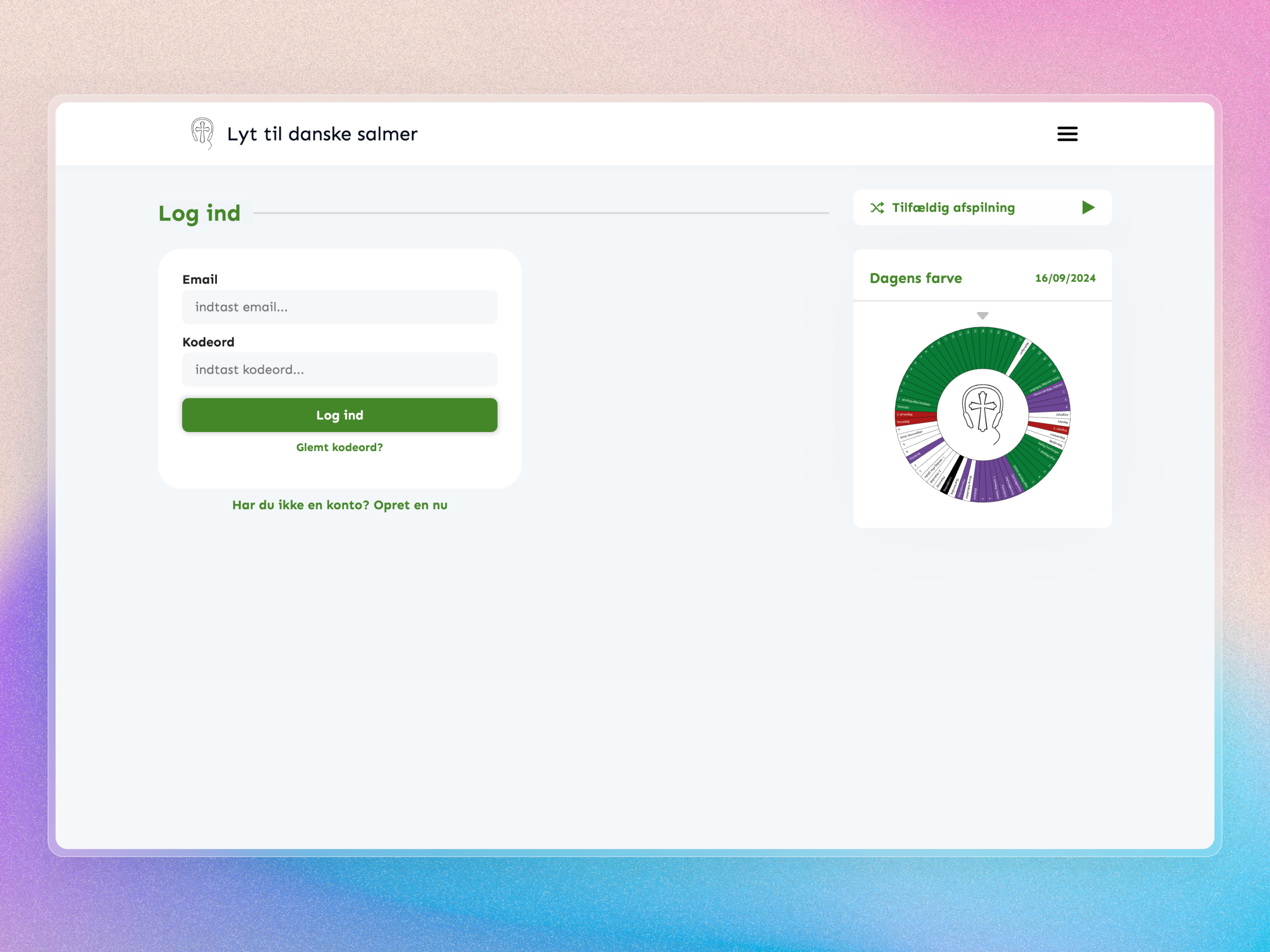 Lyt til Danske Salmer Website | Craftnotion