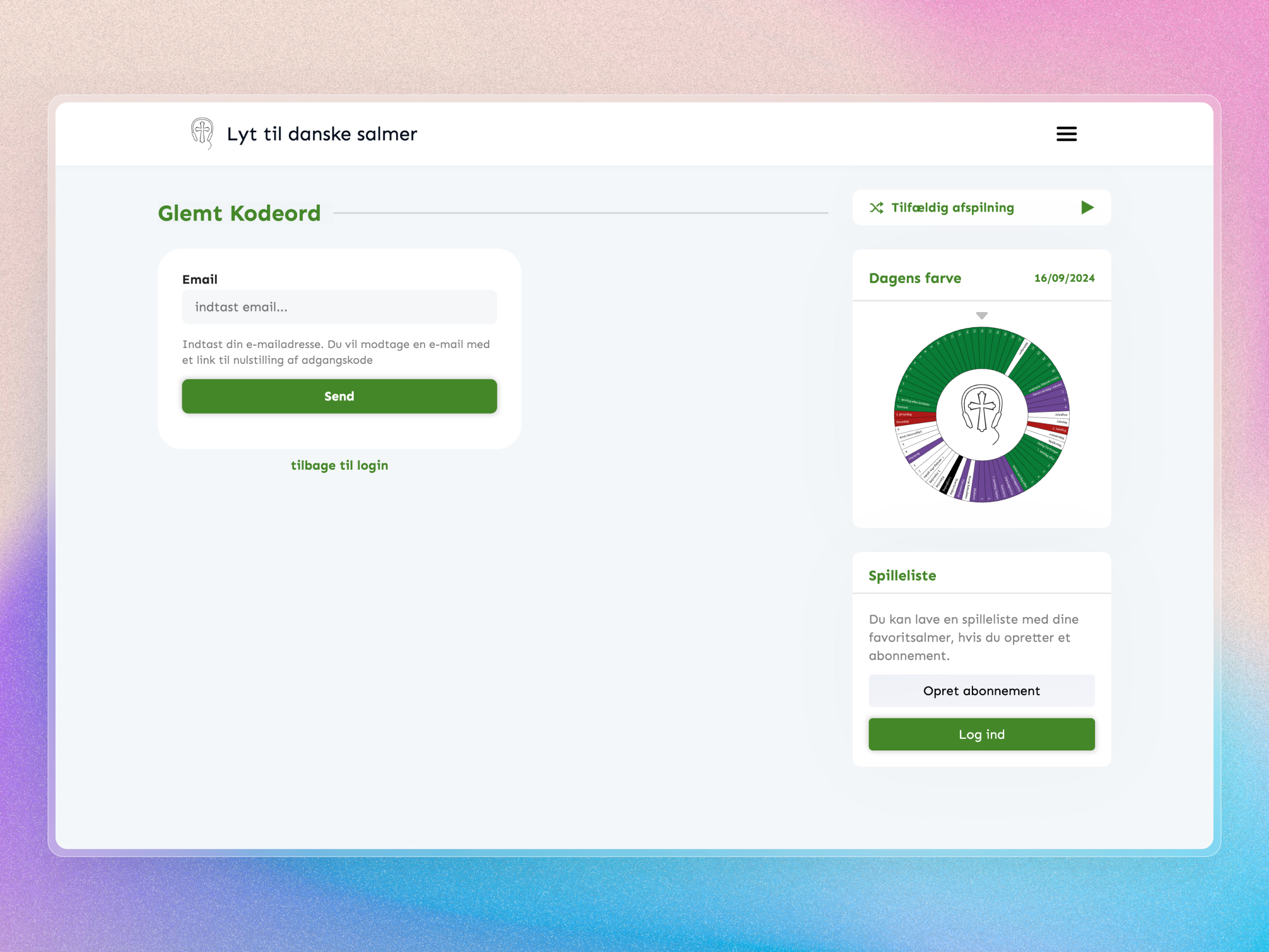 Lyt til Danske Salmer Website | Craftnotion