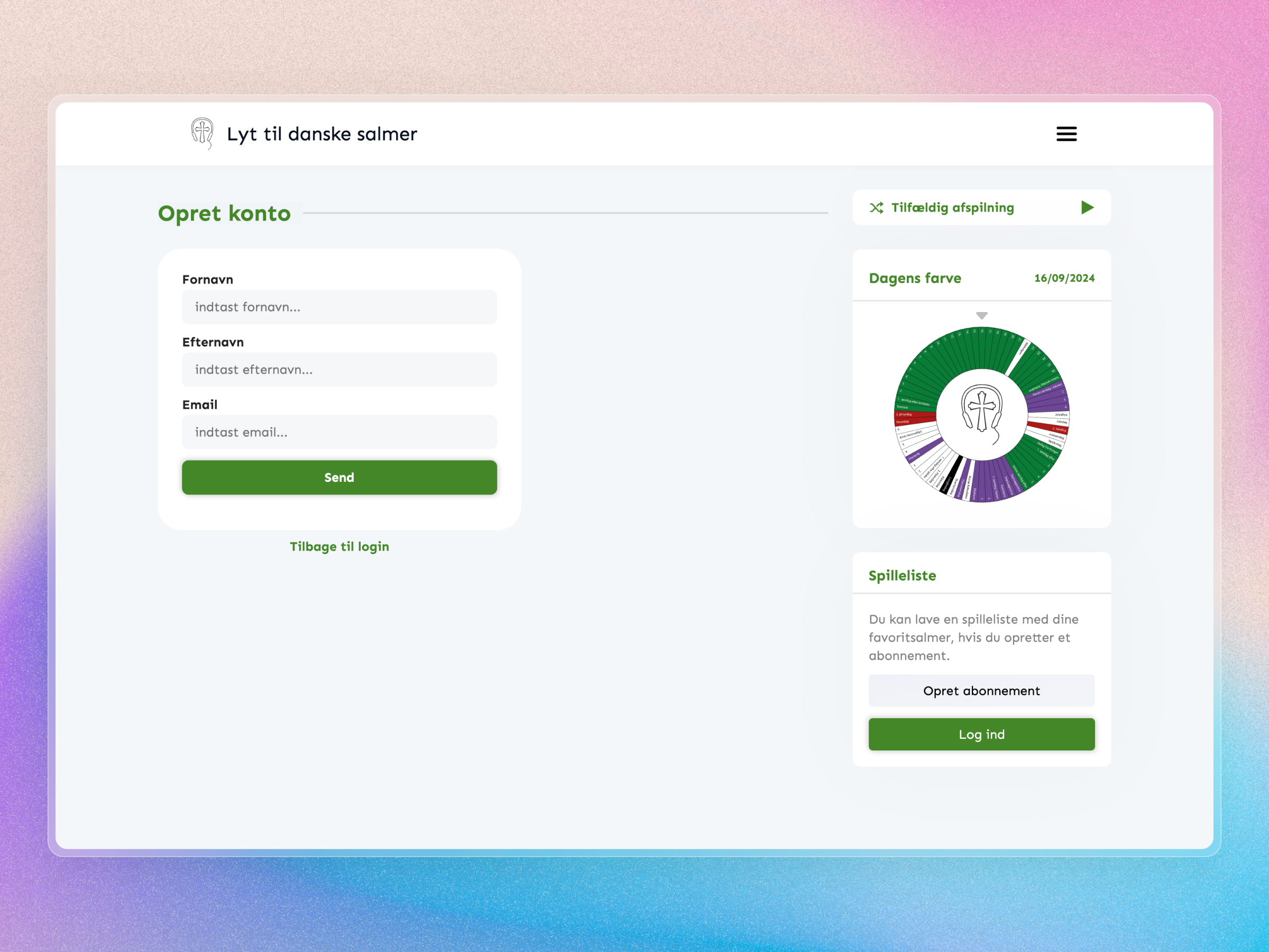 Lyt til Danske Salmer Website | Craftnotion