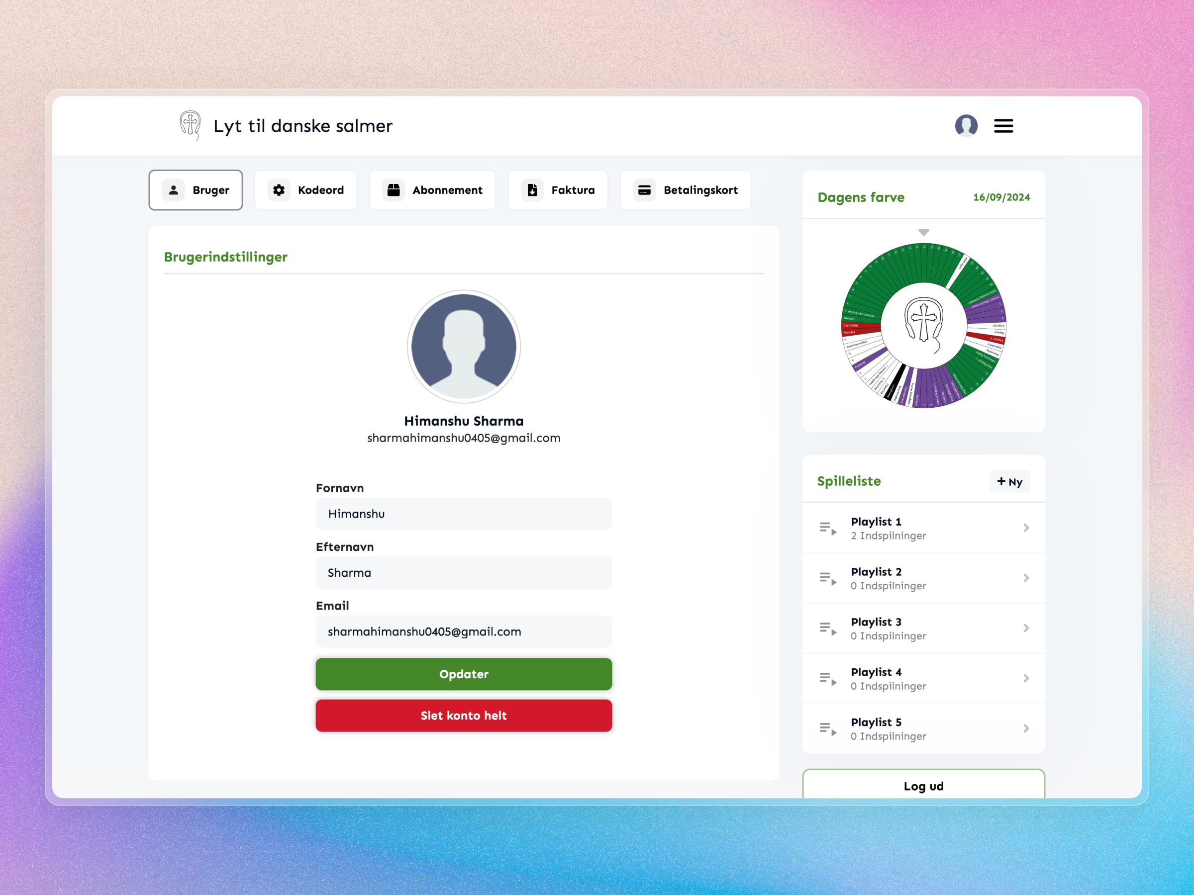 Lyt til Danske Salmer Website | Craftnotion