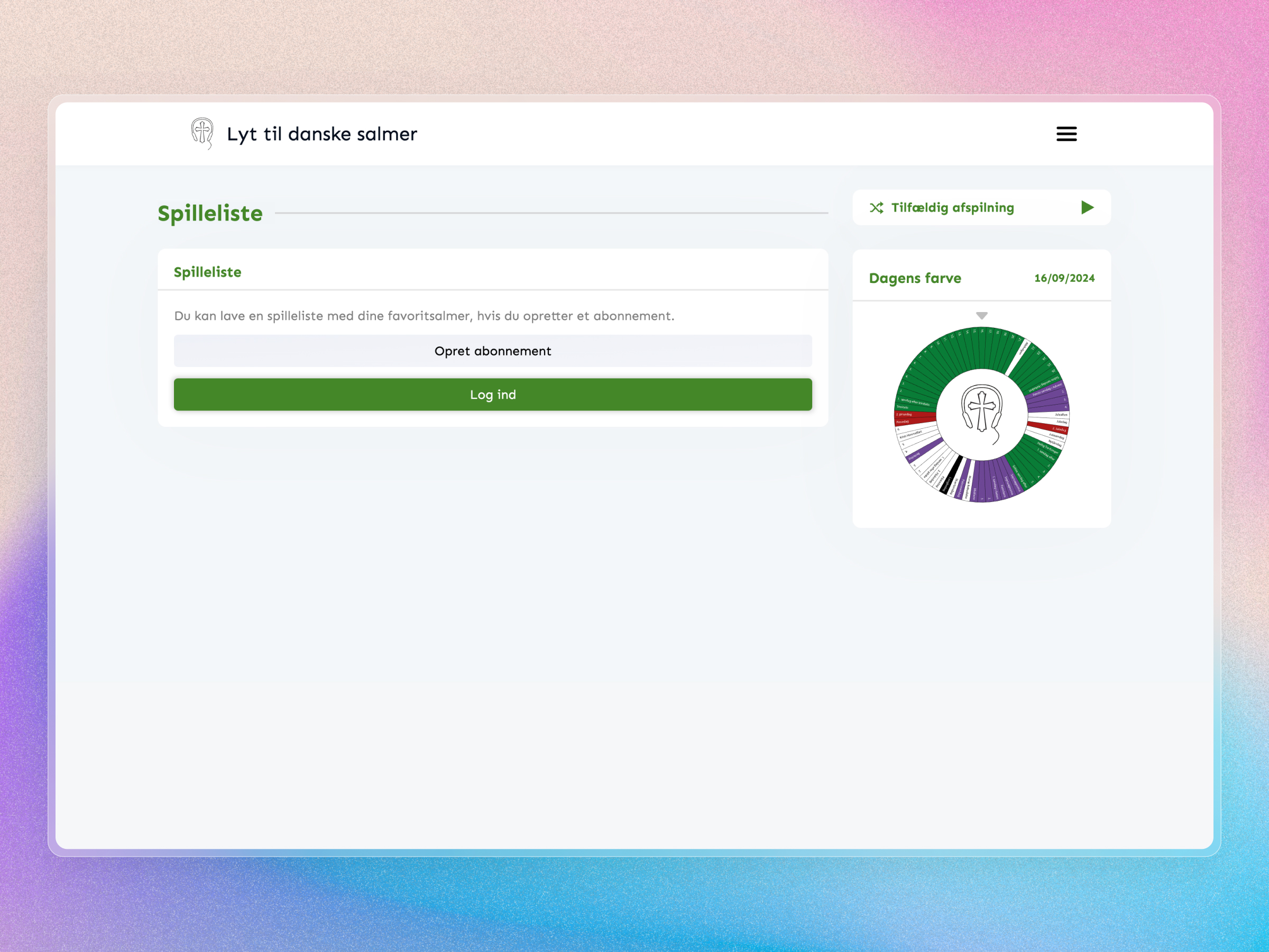 Lyt til Danske Salmer Website | Craftnotion