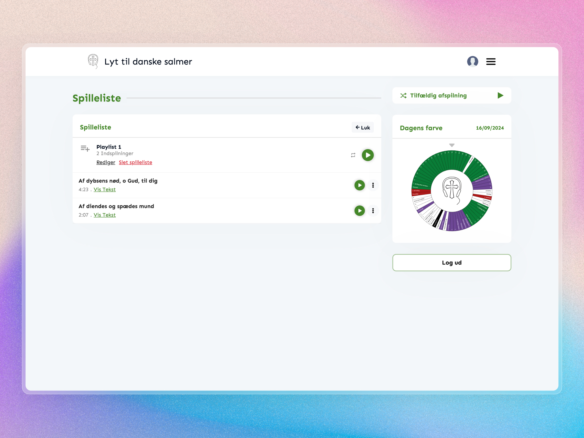 Lyt til Danske Salmer Website | Craftnotion