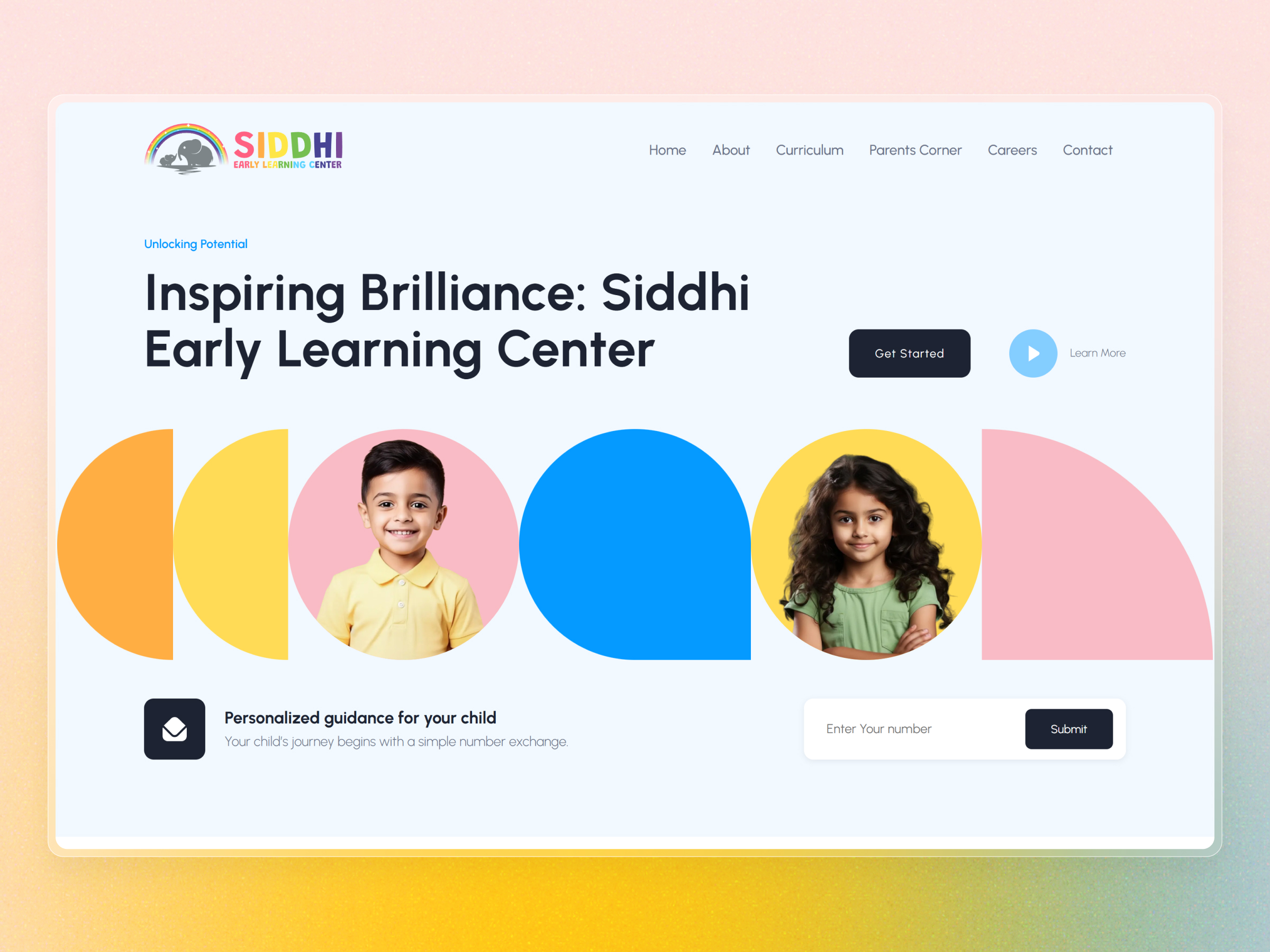 Siddhi Early Learning Center Website | Craftnotion