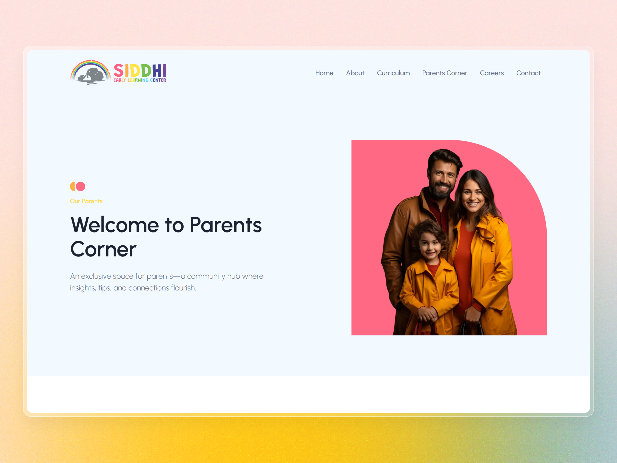 Siddhi Early Learning Center Website | Craftnotion