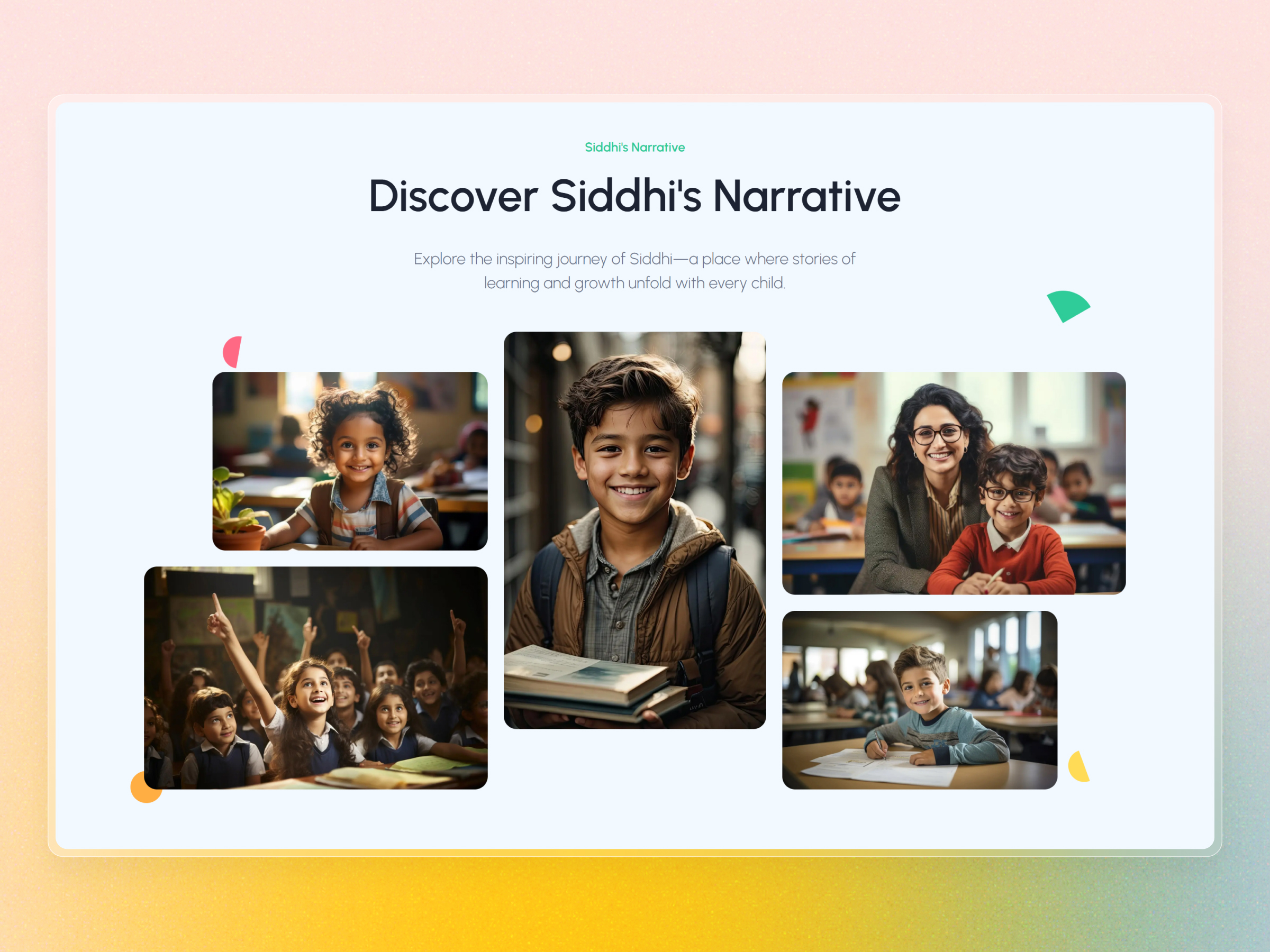 Siddhi Early Learning Center Website | Craftnotion
