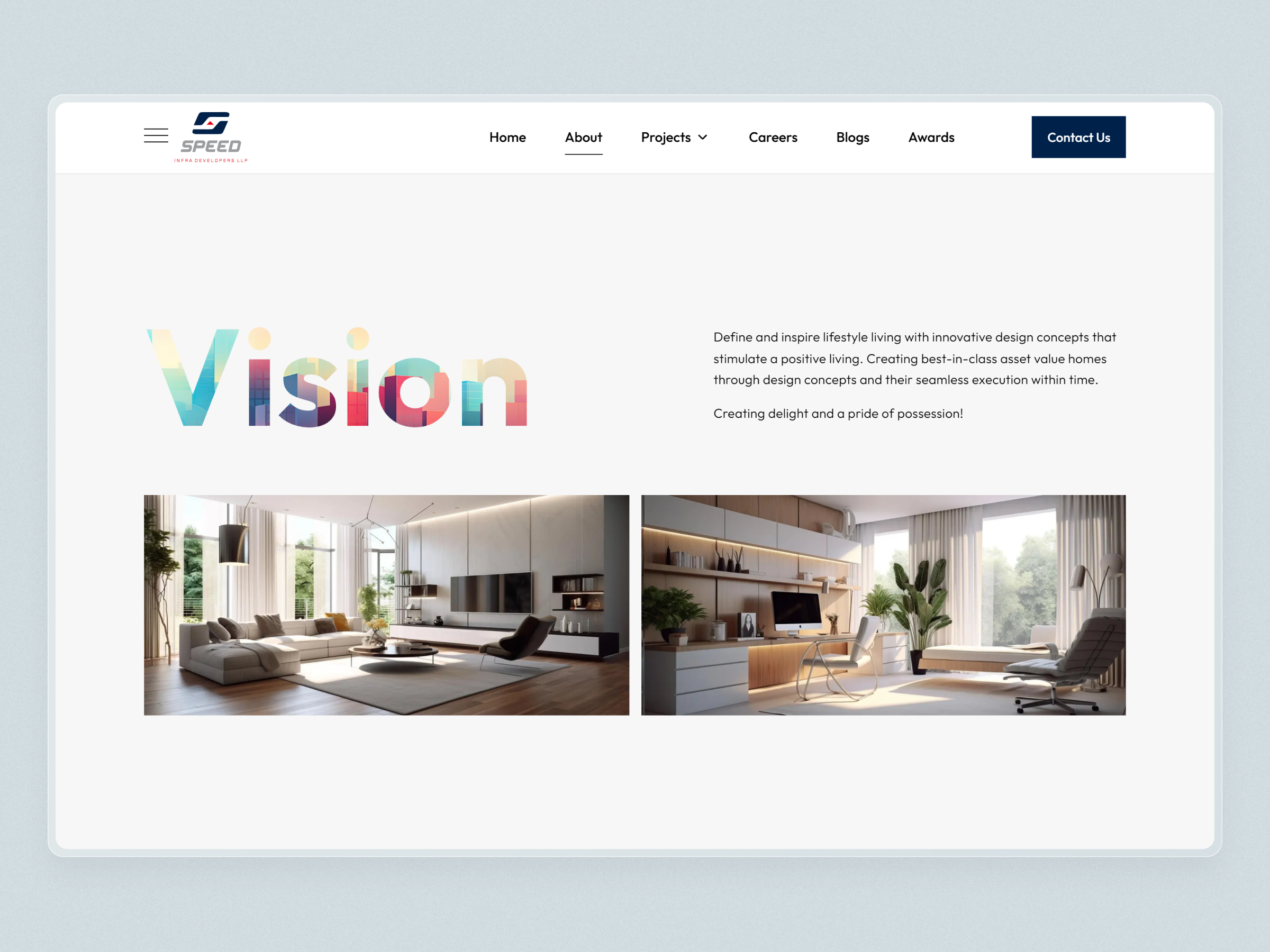 Speed Infra Real Estate Website | Craftnotion