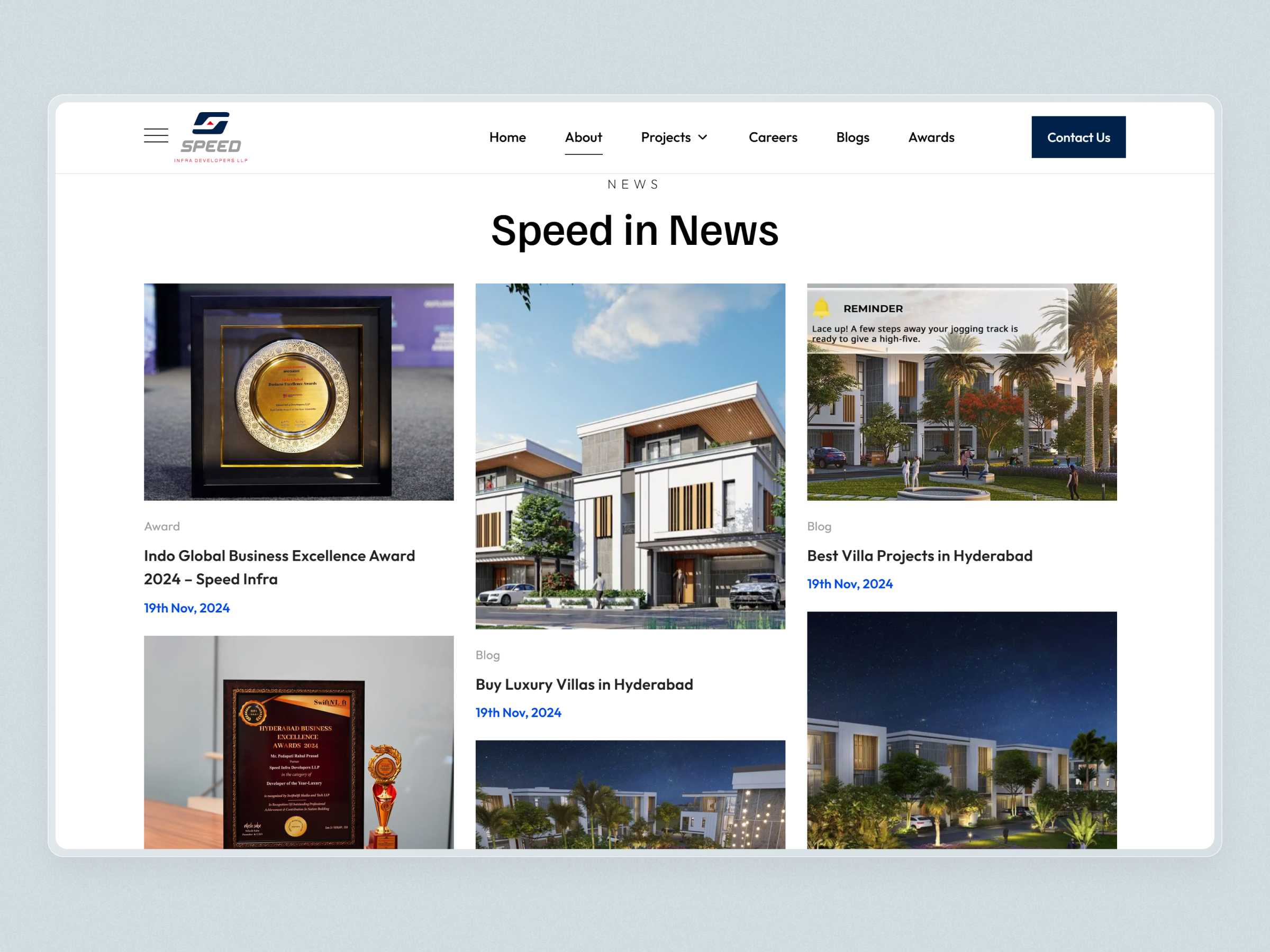 Speed Infra Real Estate Website | Craftnotion