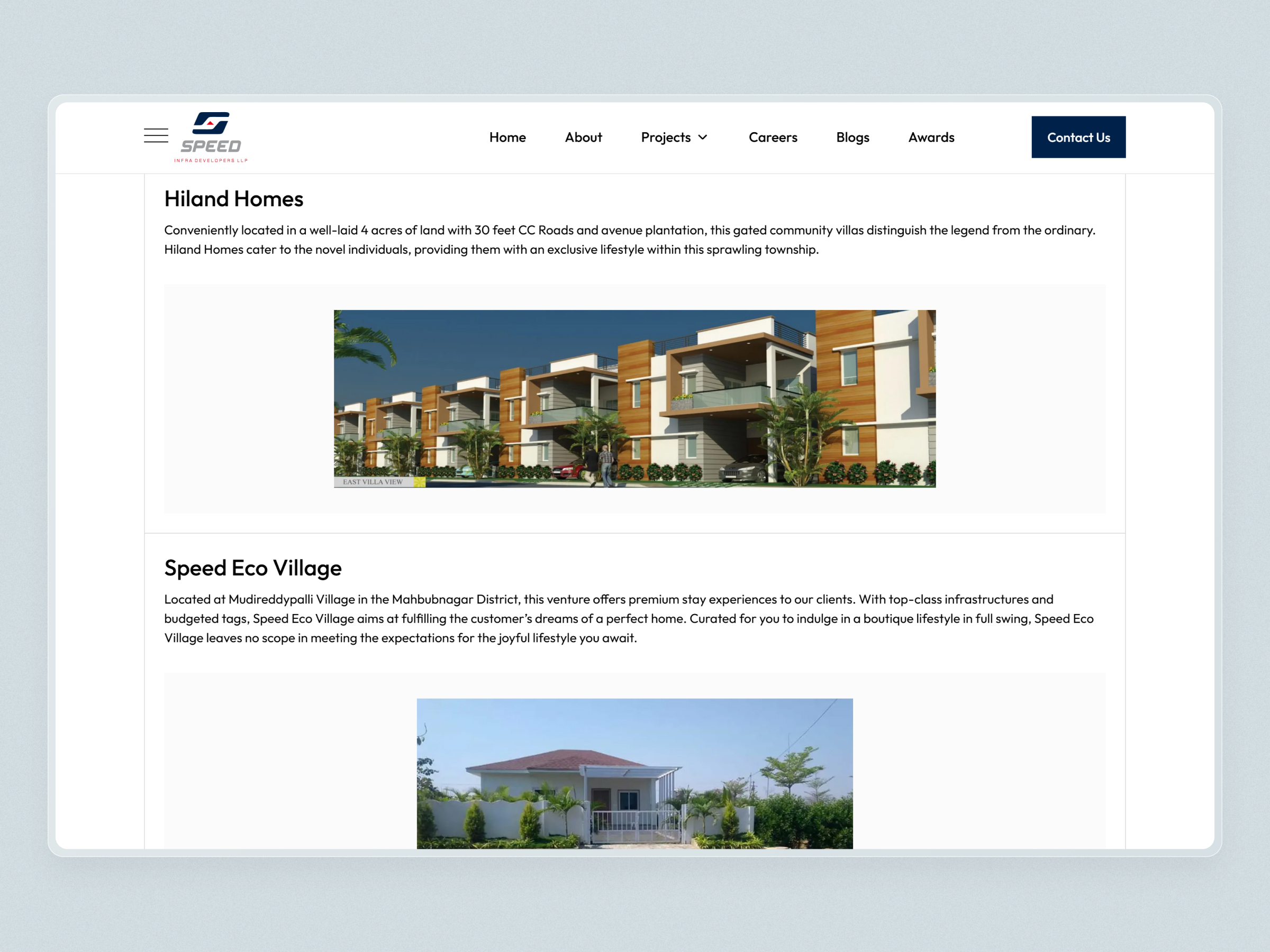 Speed Infra Real Estate Website | Craftnotion
