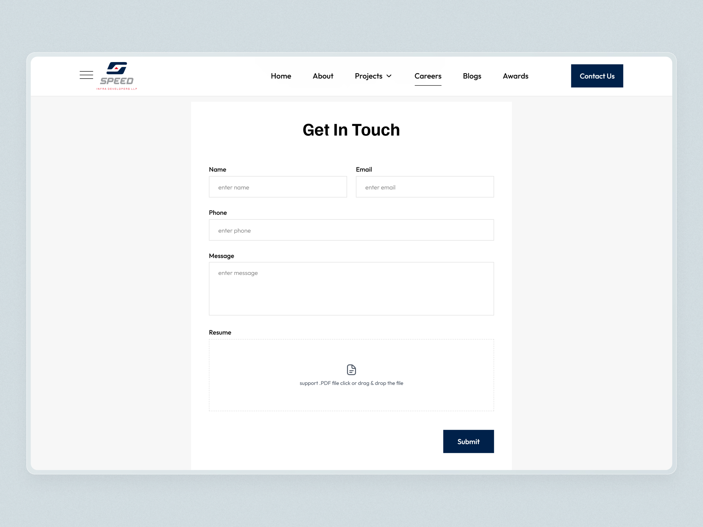 Speed Infra Real Estate Website | Craftnotion