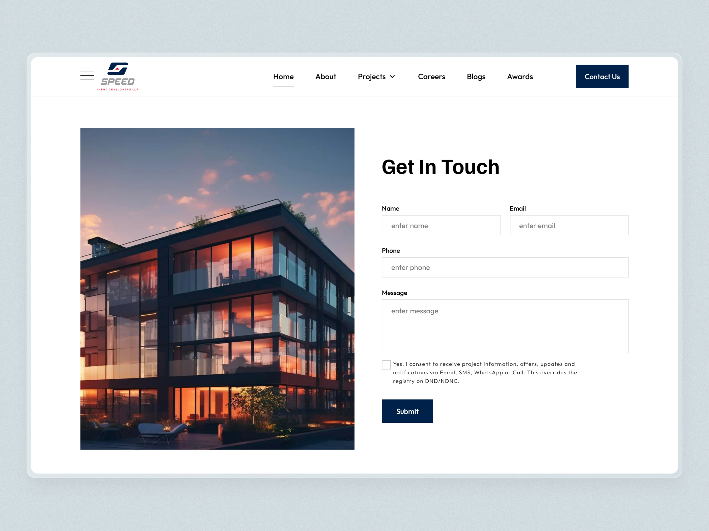 Speed Infra Real Estate Website | Craftnotion