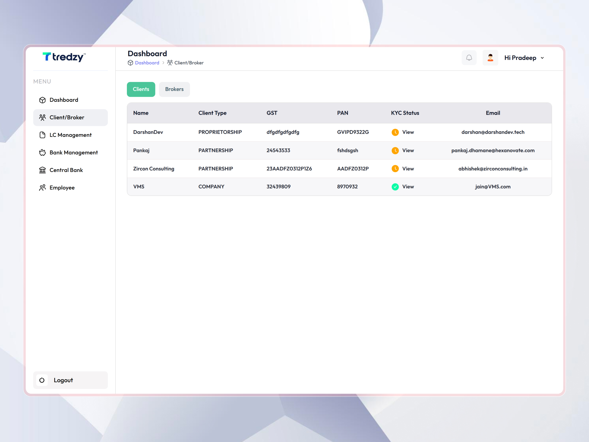 Tredzy Fintech SaaS Platform | Craftnotion