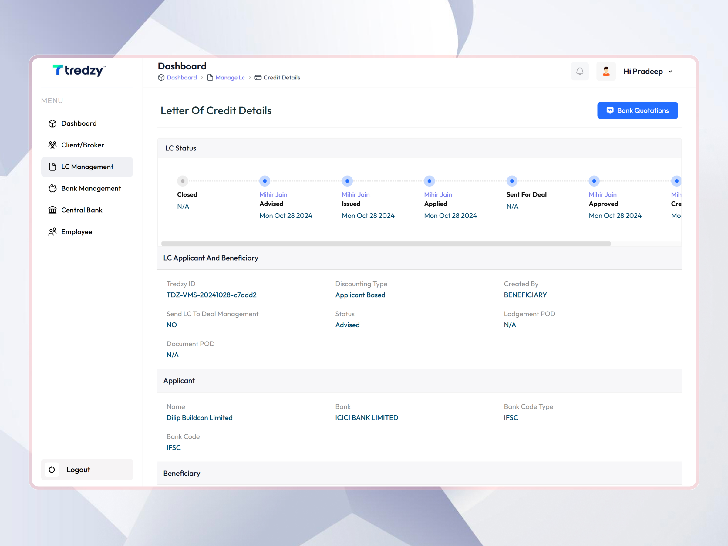 Tredzy Fintech SaaS Platform | Craftnotion