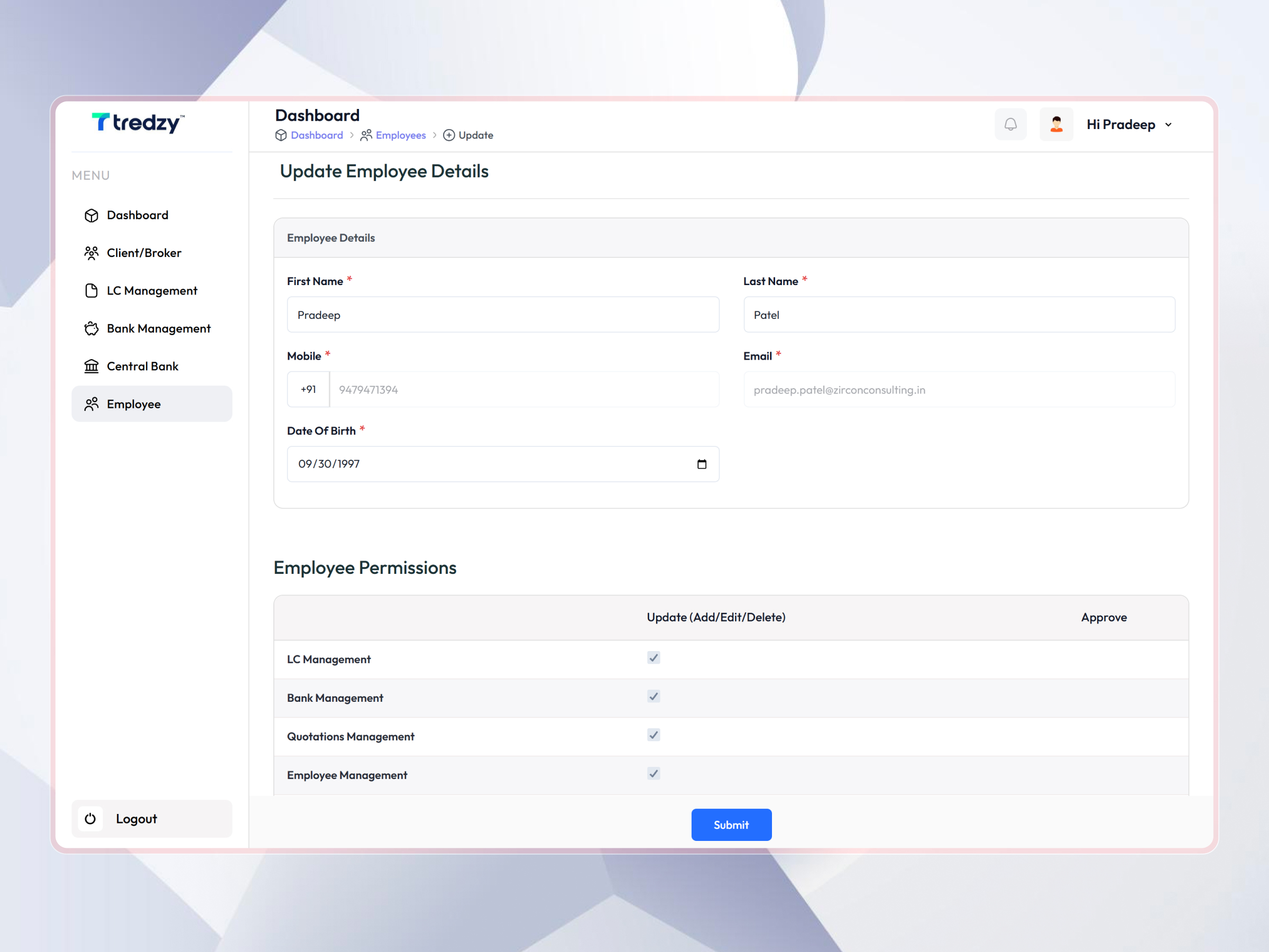 Tredzy Fintech SaaS Platform | Craftnotion