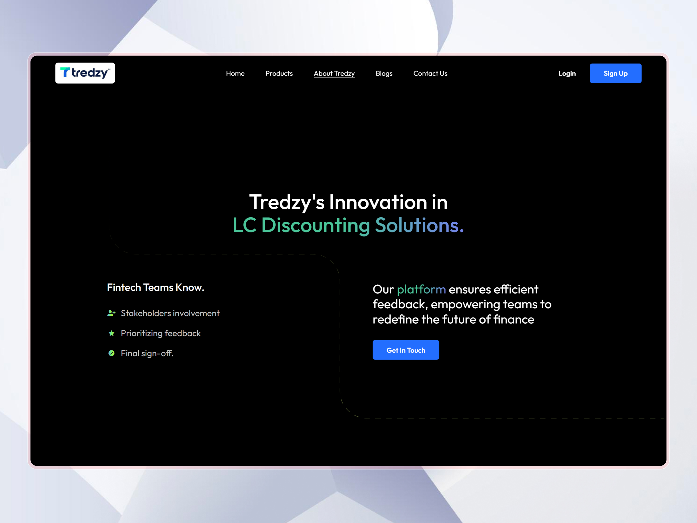 Tredzy Fintech SaaS Platform | Craftnotion